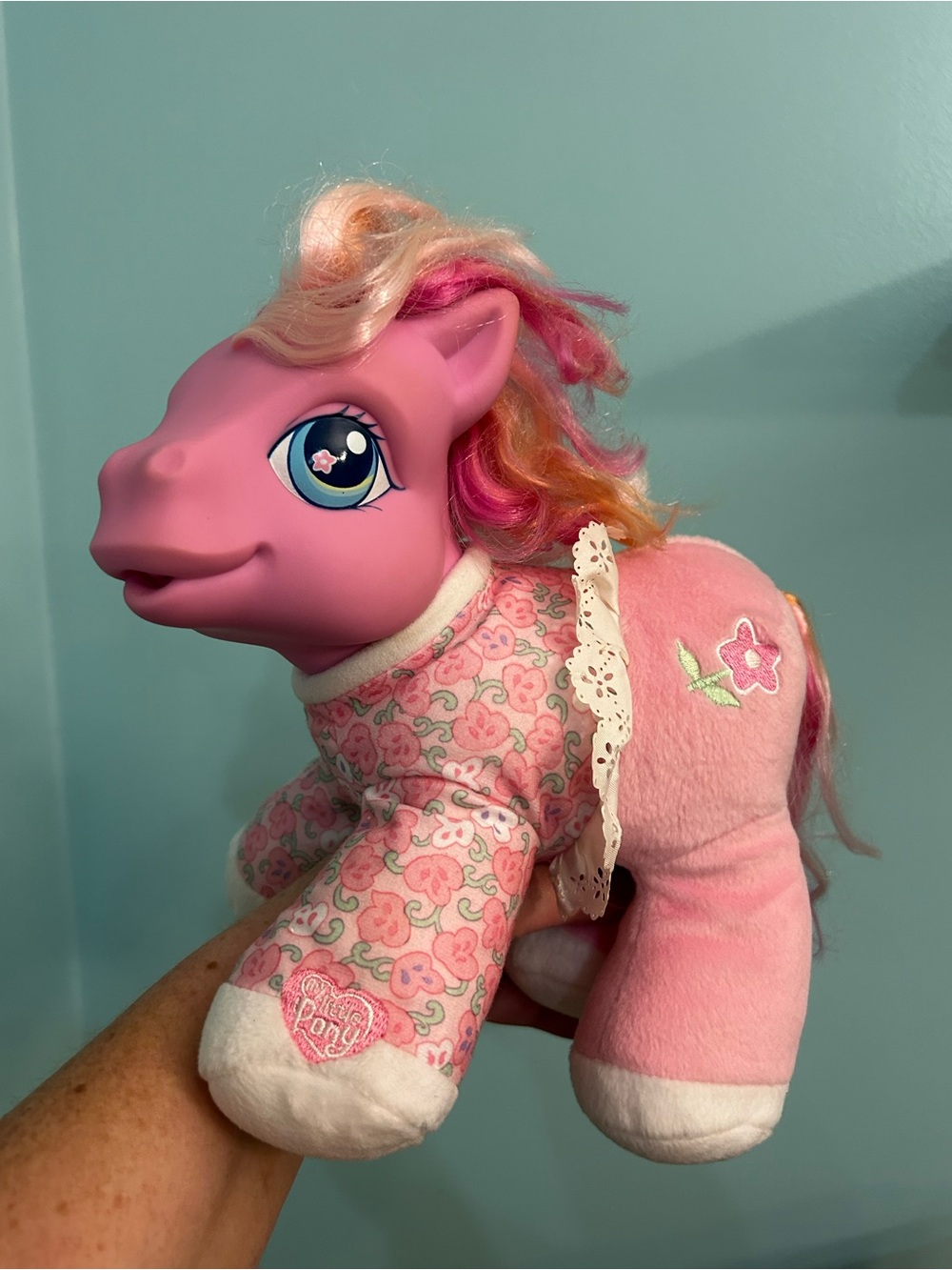 Vintage 2003 HASBRO Soft MY LITTLE PONY ROSE BLOSSOM Plush Giggles Works